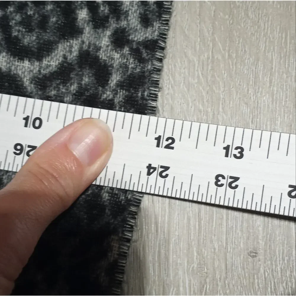 V. Fraas Cashmink Black & Gray Cheetah Print Scarf Elevated Statement